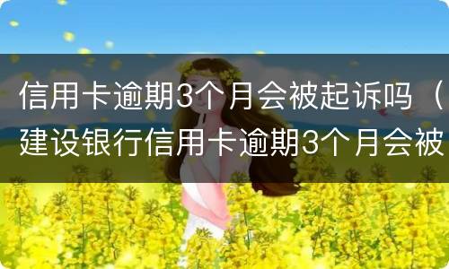 信用卡逾期3个月会被起诉吗（建设银行信用卡逾期3个月会被起诉吗）