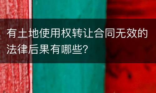 有土地使用权转让合同无效的法律后果有哪些？