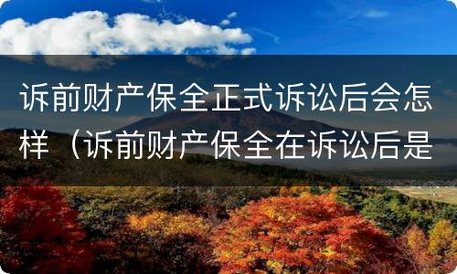 诉前财产保全正式诉讼后会怎样（诉前财产保全在诉讼后是否还有效）