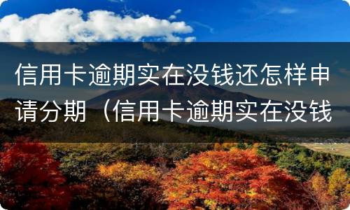 信用卡逾期实在没钱还怎样申请分期（信用卡逾期实在没钱还怎样申请分期付款）