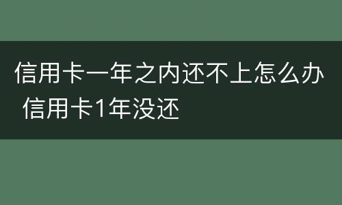 信用卡一年之内还不上怎么办 信用卡1年没还