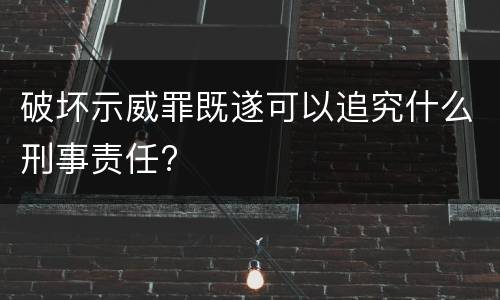 破坏示威罪既遂可以追究什么刑事责任?