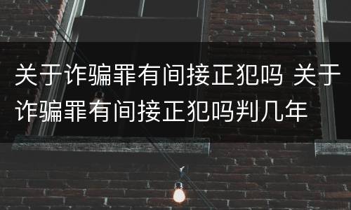 关于诈骗罪有间接正犯吗 关于诈骗罪有间接正犯吗判几年