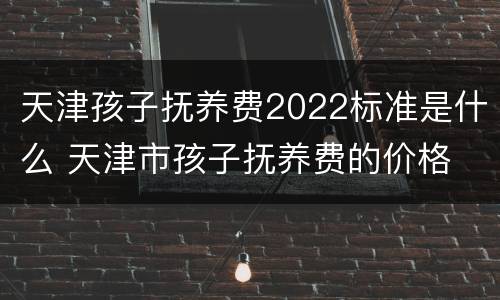 天津孩子抚养费2022标准是什么 天津市孩子抚养费的价格