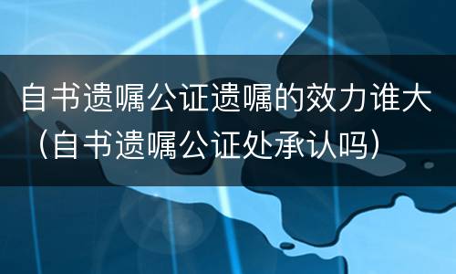 自书遗嘱公证遗嘱的效力谁大（自书遗嘱公证处承认吗）