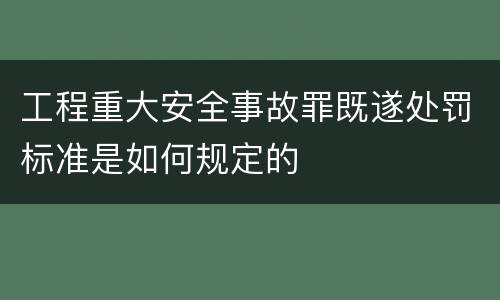 工程重大安全事故罪既遂处罚标准是如何规定的