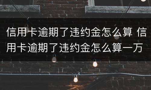 信用卡逾期了违约金怎么算 信用卡逾期了违约金怎么算一万是多少一个月