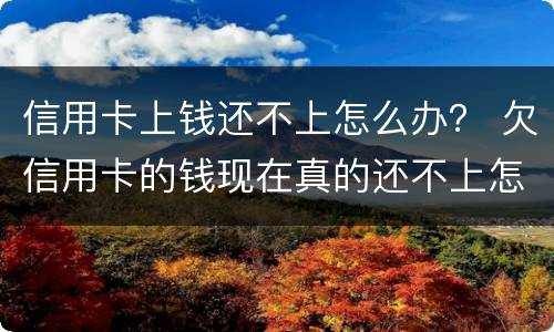 信用卡上钱还不上怎么办？ 欠信用卡的钱现在真的还不上怎么办