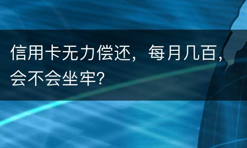 信用卡无力偿还，每月几百，会不会坐牢？