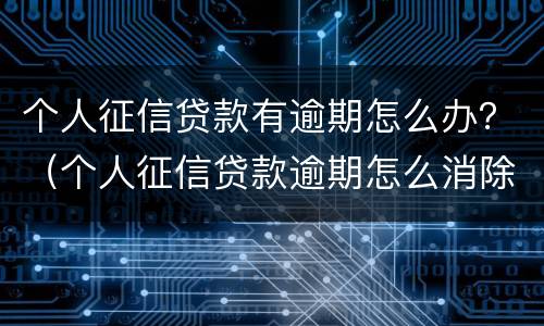 个人征信贷款有逾期怎么办？（个人征信贷款逾期怎么消除）