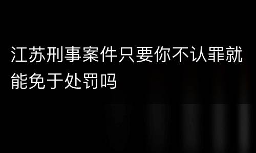 江苏刑事案件只要你不认罪就能免于处罚吗