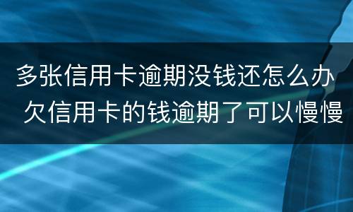 多张信用卡逾期没钱还怎么办 欠信用卡的钱逾期了可以慢慢还吗