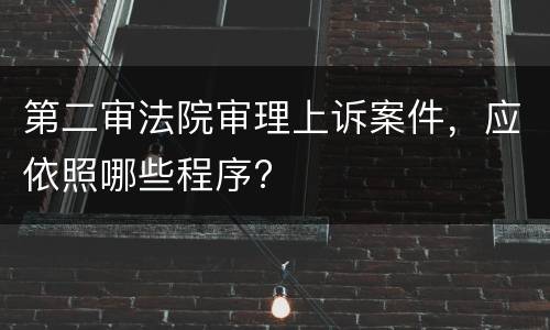 第二审法院审理上诉案件，应依照哪些程序?