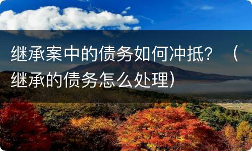 继承案中的债务如何冲抵？（继承的债务怎么处理）