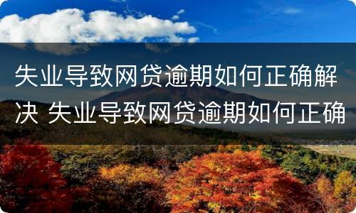 失业导致网贷逾期如何正确解决 失业导致网贷逾期如何正确解决呢