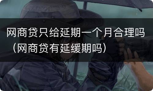 网商贷只给延期一个月合理吗（网商贷有延缓期吗）