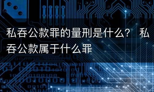 私吞公款罪的量刑是什么？ 私吞公款属于什么罪