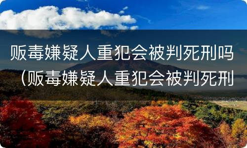 贩毒嫌疑人重犯会被判死刑吗（贩毒嫌疑人重犯会被判死刑吗知乎）