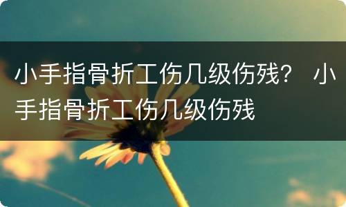 小手指骨折工伤几级伤残？ 小手指骨折工伤几级伤残