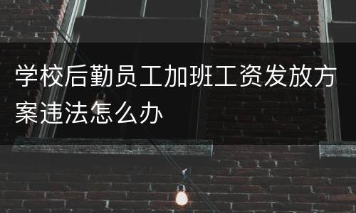 学校后勤员工加班工资发放方案违法怎么办