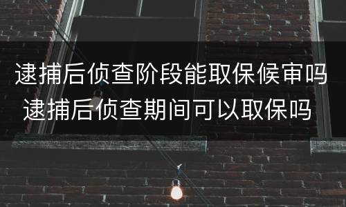 逮捕后侦查阶段能取保候审吗 逮捕后侦查期间可以取保吗