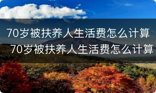 70岁被扶养人生活费怎么计算 70岁被扶养人生活费怎么计算的