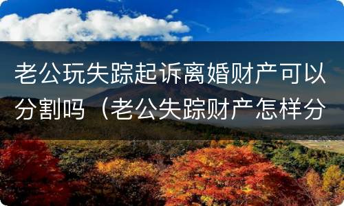 老公玩失踪起诉离婚财产可以分割吗（老公失踪财产怎样分配）