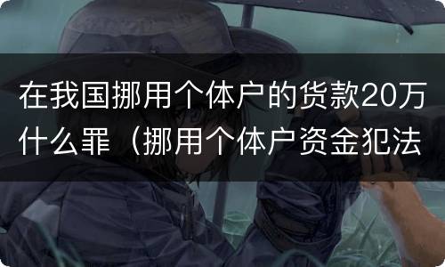 在我国挪用个体户的货款20万什么罪（挪用个体户资金犯法吗）