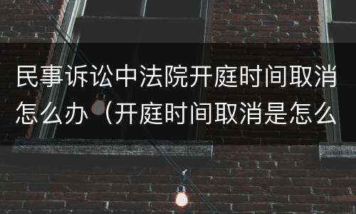 民事诉讼中法院开庭时间取消怎么办（开庭时间取消是怎么回事）
