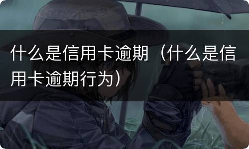 什么是信用卡逾期（什么是信用卡逾期行为）