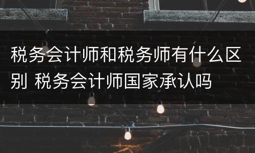 税务会计师和税务师有什么区别 税务会计师国家承认吗