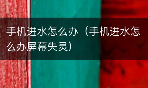 手机进水怎么办（手机进水怎么办屏幕失灵）