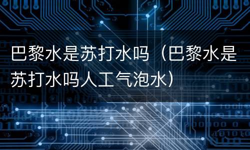 巴黎水是苏打水吗（巴黎水是苏打水吗人工气泡水）