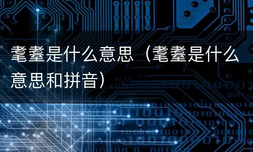 耄耋是什么意思（耄耋是什么意思和拼音）