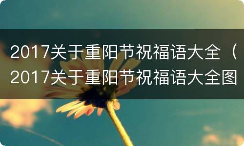2017关于重阳节祝福语大全（2017关于重阳节祝福语大全图片）