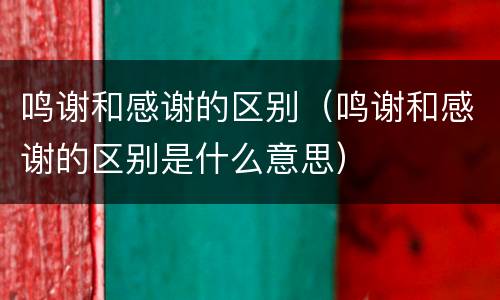 鸣谢和感谢的区别（鸣谢和感谢的区别是什么意思）