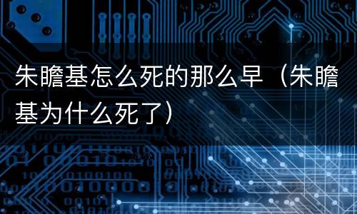 朱瞻基怎么死的那么早（朱瞻基为什么死了）