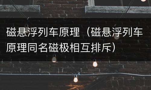 磁悬浮列车原理（磁悬浮列车原理同名磁极相互排斥）