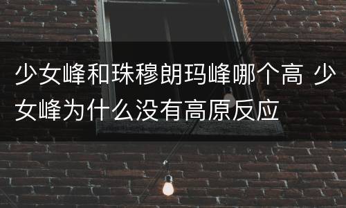 少女峰和珠穆朗玛峰哪个高 少女峰为什么没有高原反应