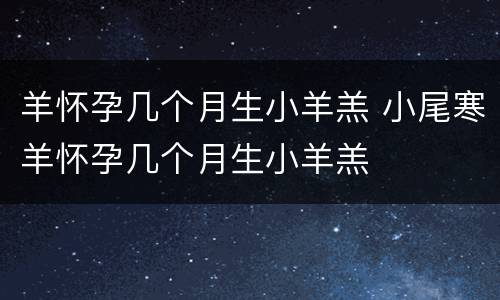 羊怀孕几个月生小羊羔 小尾寒羊怀孕几个月生小羊羔