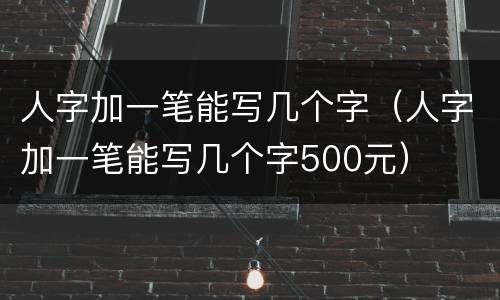 人字加一笔能写几个字（人字加一笔能写几个字500元）