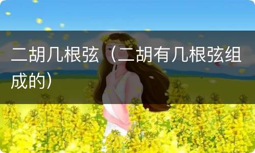 二胡几根弦（二胡有几根弦组成的）