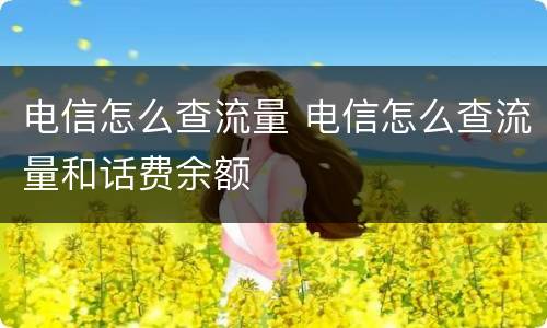 电信怎么查流量 电信怎么查流量和话费余额