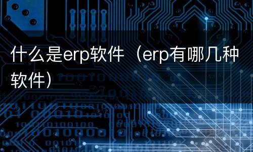 什么是erp软件（erp有哪几种软件）