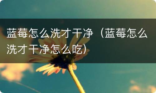 蓝莓怎么洗才干净（蓝莓怎么洗才干净怎么吃）