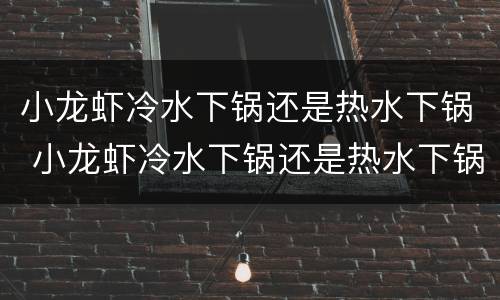 小龙虾冷水下锅还是热水下锅 小龙虾冷水下锅还是热水下锅