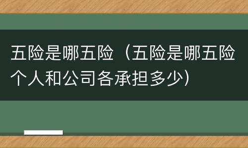 五险是哪五险（五险是哪五险个人和公司各承担多少）