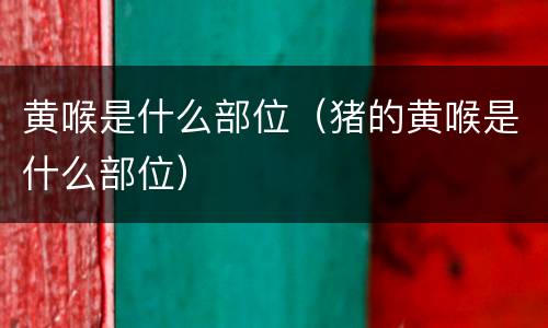 黄喉是什么部位（猪的黄喉是什么部位）