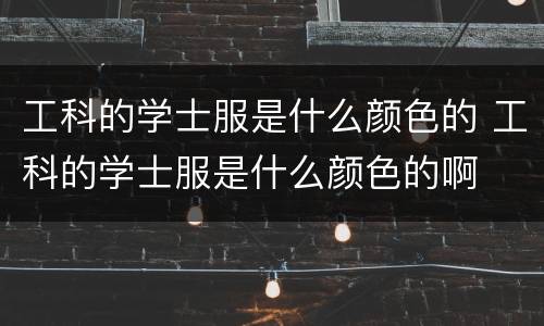 工科的学士服是什么颜色的 工科的学士服是什么颜色的啊