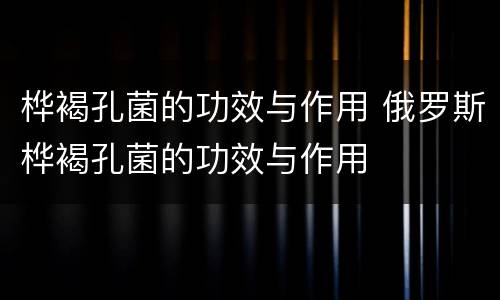 桦褐孔菌的功效与作用 俄罗斯桦褐孔菌的功效与作用